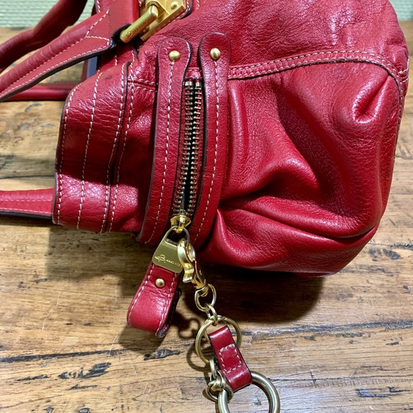 B Makowsky Red Leather Bag - Picture 5 of 9